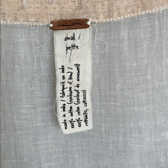 Free People Sheer Cotton Boho Top with Sequins - S - Picture 5 of 5